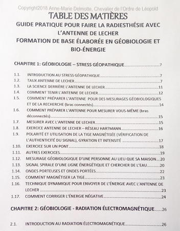 Guide Pratique pour faire la radiesthésie avec l'antenne de Lecher contenu