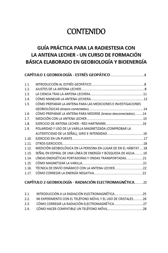 Contenido 1 Guía práctica para la radiestesia con la antena Lecher